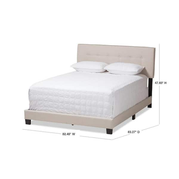 Baxton Studio Audrey Light Beige King Bed 146 8235 HD The Home Depot