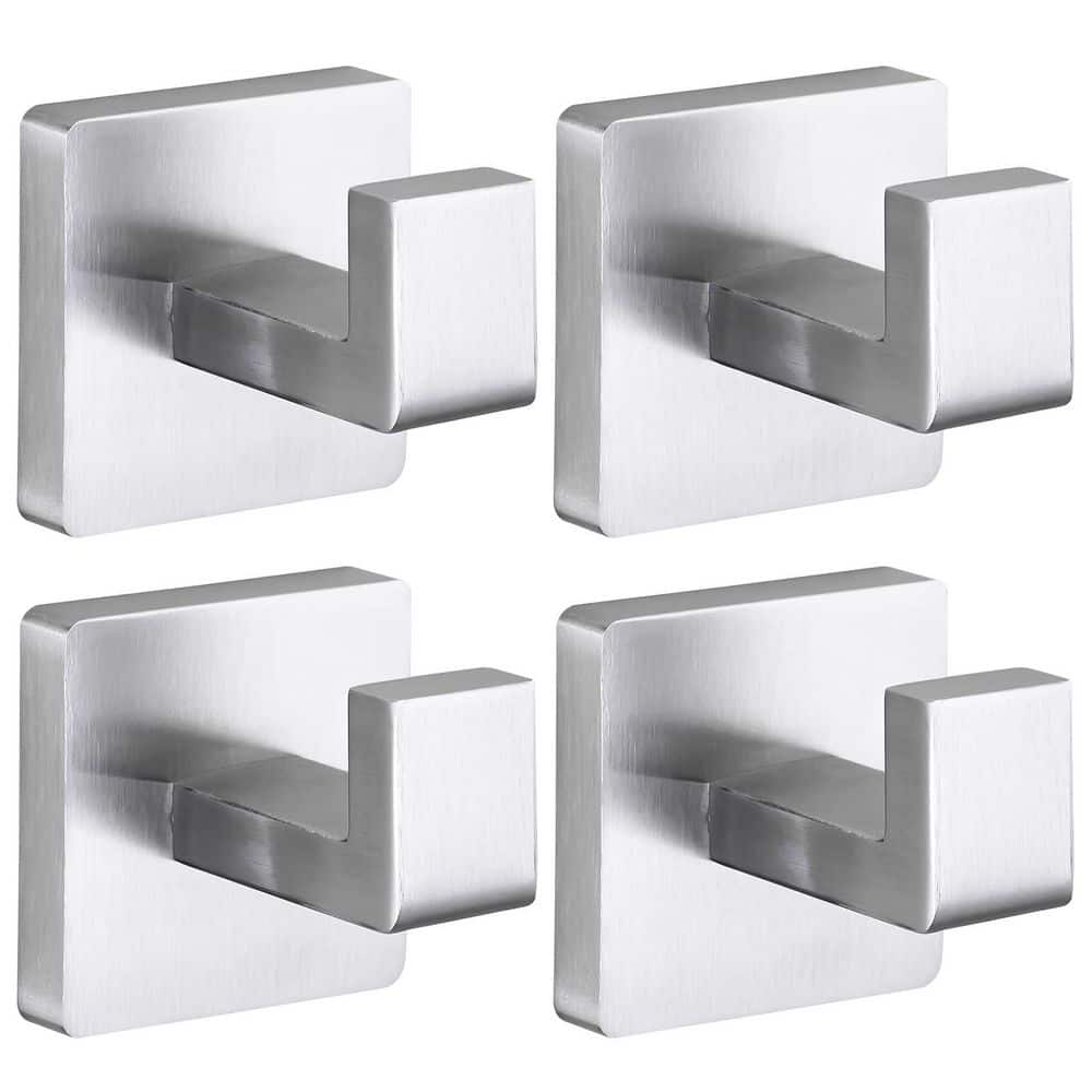 4-Pack Wall Mount Heavy Duty Square Stainless Steel Robe and Towel Hooks in Brushed Nickel, 33 lb Capacity price history on PriceWatchPro