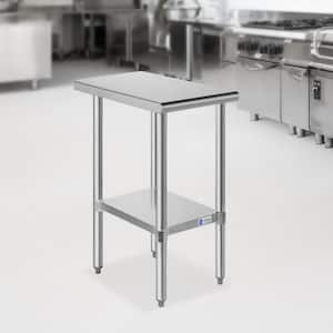 12 x 30 In. Stainless Steel Kitchen Utility Table with Bottom Shelf