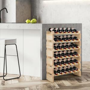36-Bottle Natural Stackable Wood Wobble-Free Modular Wine Rack
