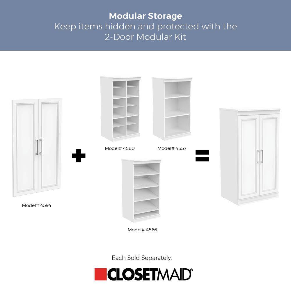 White Adjustable Wood Stackable Kids Shelf Unit