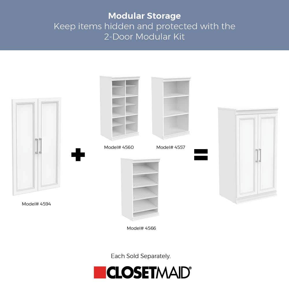 White Stackable Wood and Metal Shoe Shelf Unit