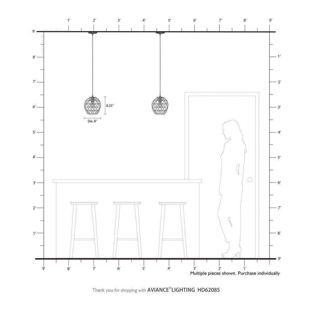 White Geometric Metal Mini Pendant Light