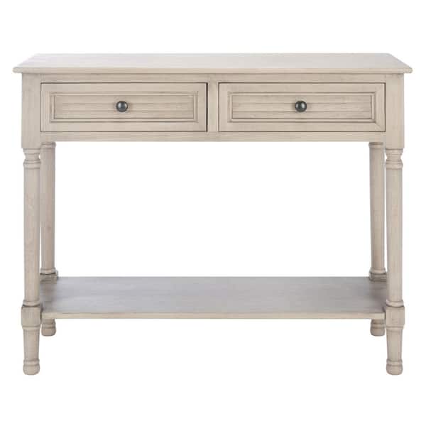 SAFAVIEH Tate 36 in. White/Beige 2-Drawer Console Table
