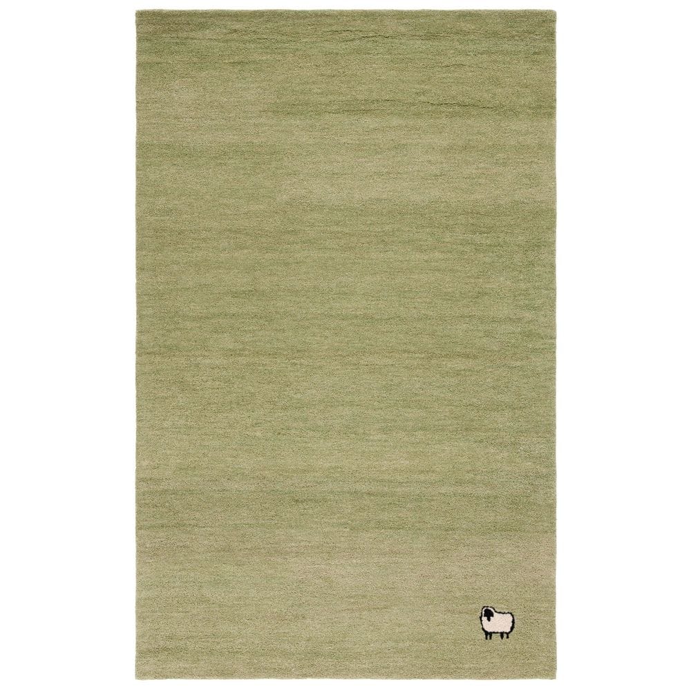 UPC 195058994583 product image for Himalaya 5 ft. x 8 ft. Light Green Solid Sheep Area Rug | upcitemdb.com