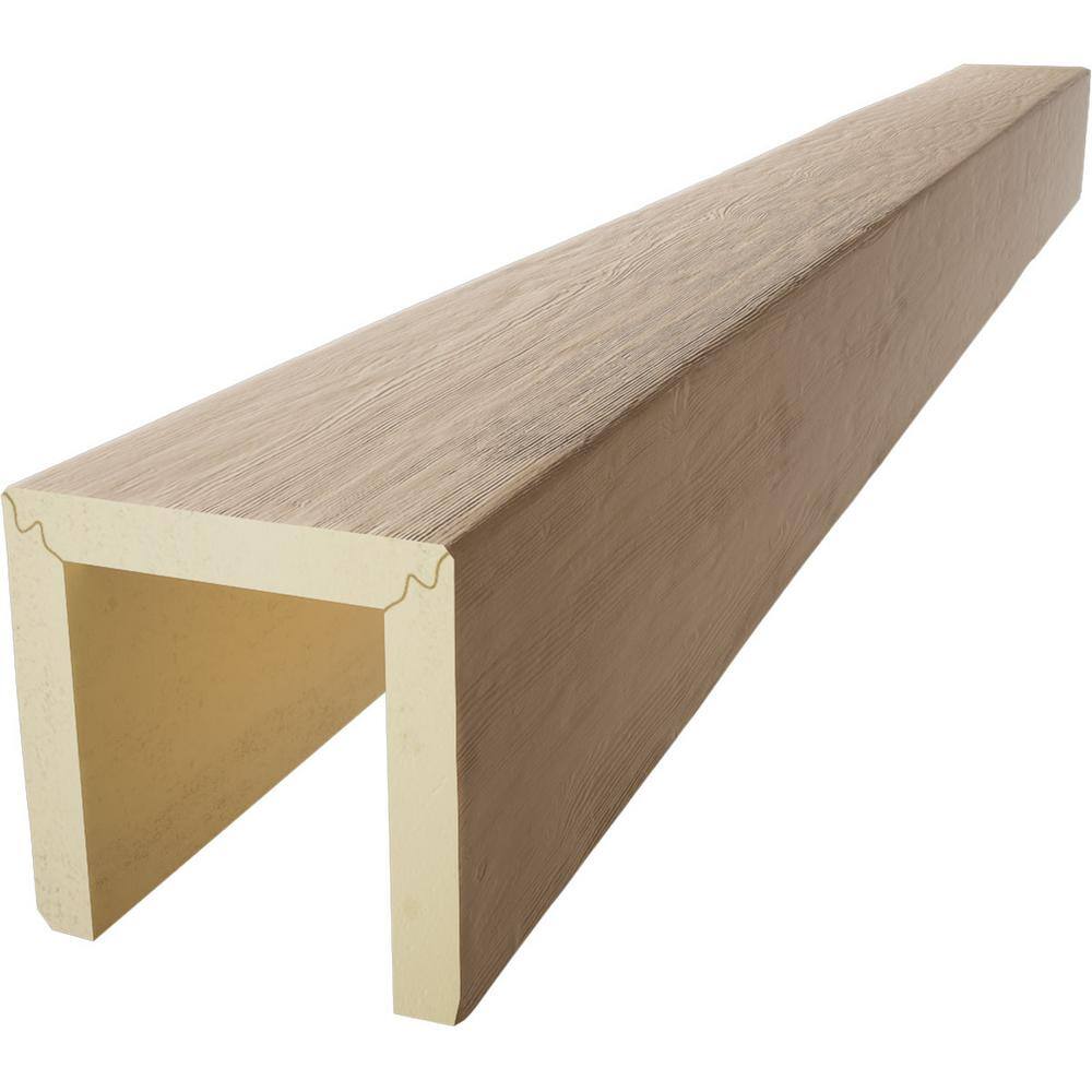 10"W x 8"H x 8'L Off-White Faux Wood Ceiling Beam