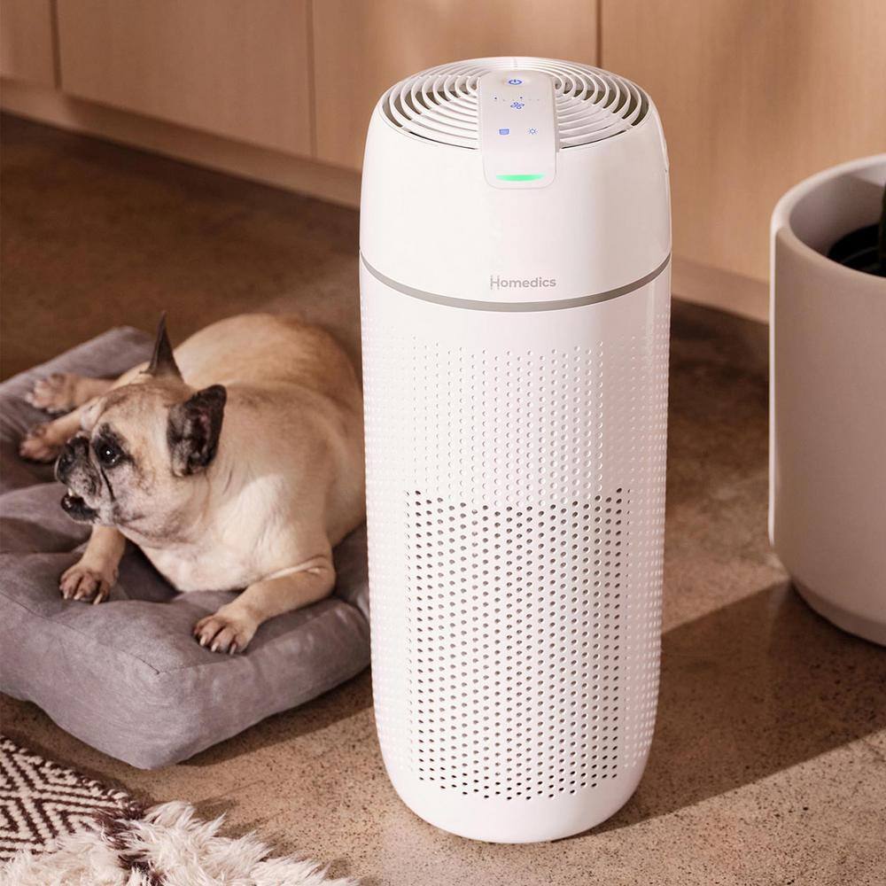 White True HEPA Tower Air Purifier with UV-C Light