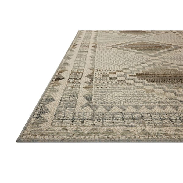 Saylor Ivory / Granite 2 ft. 3 in. x 3 ft. 9 in. Indoor/Outdoor Accent Rug