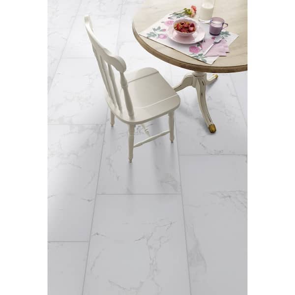 Pavia Carrara 24 in. x 48 in. Matte Porcelain Stone Look Floor and Wall Tile (16 sq. ft./Case)
