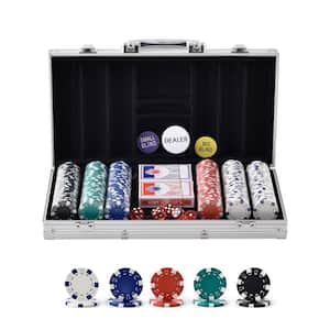 Poker Chip Set 300-Piece Poker Set Complete Poker Playing Game Set with Aluminum Carrying Case 11.5 Gram Casino Chips
