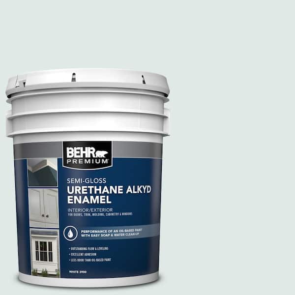 5 gal. #BL-W01 Calm Urethane Alkyd Semi-Gloss Enamel Interior/Exterior Paint