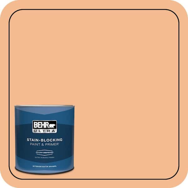 BEHR ULTRA 1 qt. #270D-4 Brandy Butter Extra Durable Satin Enamel Interior Paint & Primer
