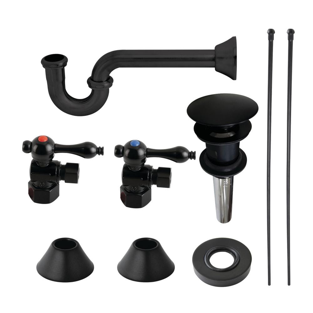 Kingston Brass Modern 11/4 in. Brass Plumbing Sink Trim Kit with P Trap and Drain in Matte