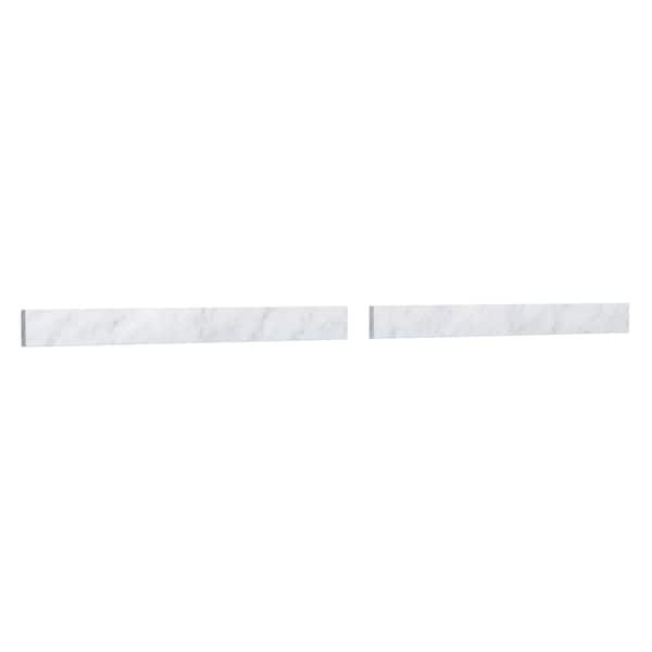 Wyndham Collection 66 in. W Marble Vanity Backsplash in White Carrara