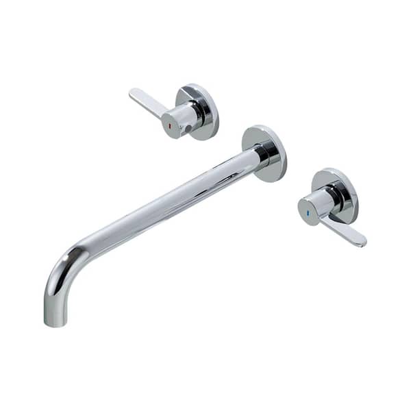 Flynama 2-Handle Wall Mounted Roman Tub Faucet with High Flow Rate in Brushed Chrome