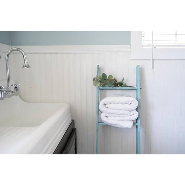 BarnwoodUSA Rustic Farmhouse 36 in. x 13 in. Turquoise Wooden Decorative Bookcase Picket Ladder