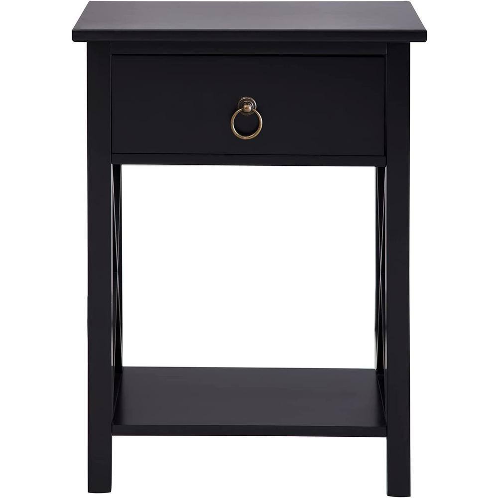 Small deals black nightstand