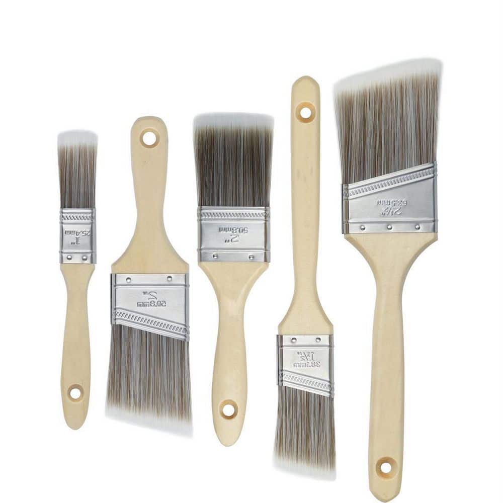 Best Blended Bristle Wall and Trim Paint Brush Set, 4pc