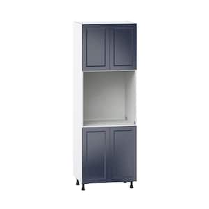 Devon 30 in. W x 89.5 in. H x 24 in. D Painted Blue Shaker Assembled Single Oven Kitchen Cabinet