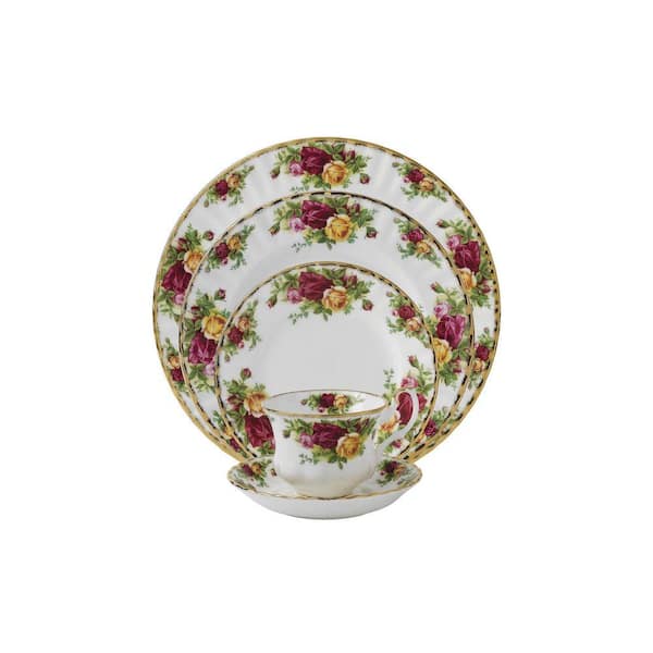 Old Country Roses Bone China 5-Piece Place Setting, Service for 1