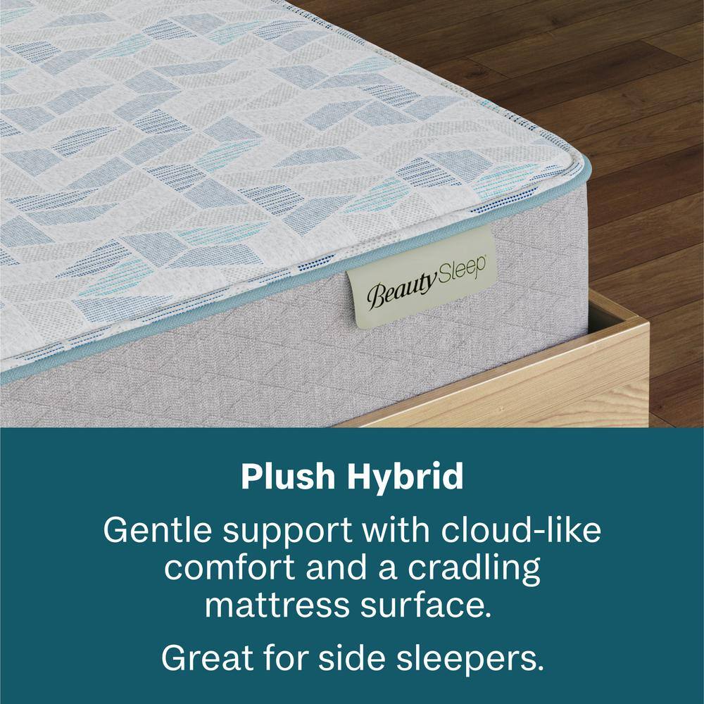 Slumberscape Twin Plush Gray Hybrid Mattress Set with Gel Memory Foam