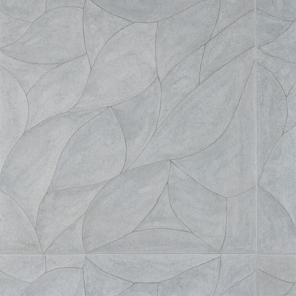 Ivy Hill Tile Ophelia Wave Gres Blue 4 in. x 0.59 in. Honed Limestone Marble Wall Tile Sample