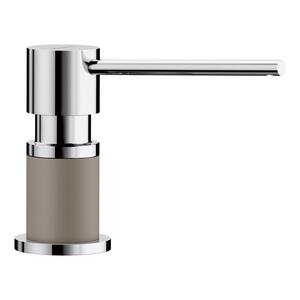 Lato Deck-Mounted Soap and Lotion Dispenser in Truffle and Chrome