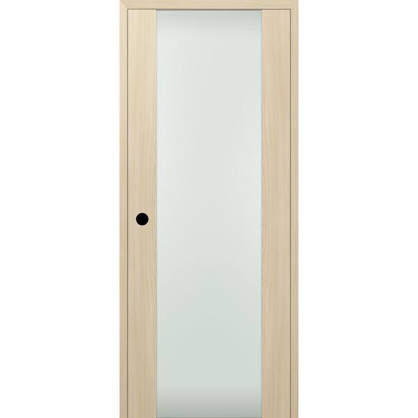 Belldinni 32 in. x 80 in. Left-Hand Full Lite Frosted Glass Solid Composite Core Loire Ash Wood Single Prehung Interior Door
