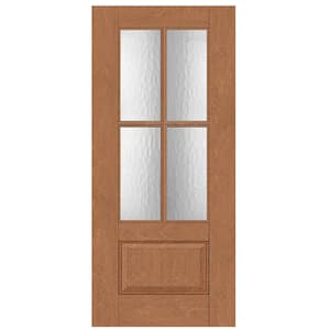 Regency 36 in. x 80 in. Universal Handing 3/4 L 4SDL Oasis Decorative Glass Autumn What Stain Fiberglass Front Door Slab