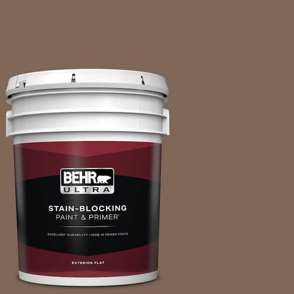 BEHR ULTRA 5 gal. Home Decorators Collection #HDC-AC-05 Cocoa Shell Flat Exterior Paint & Primer