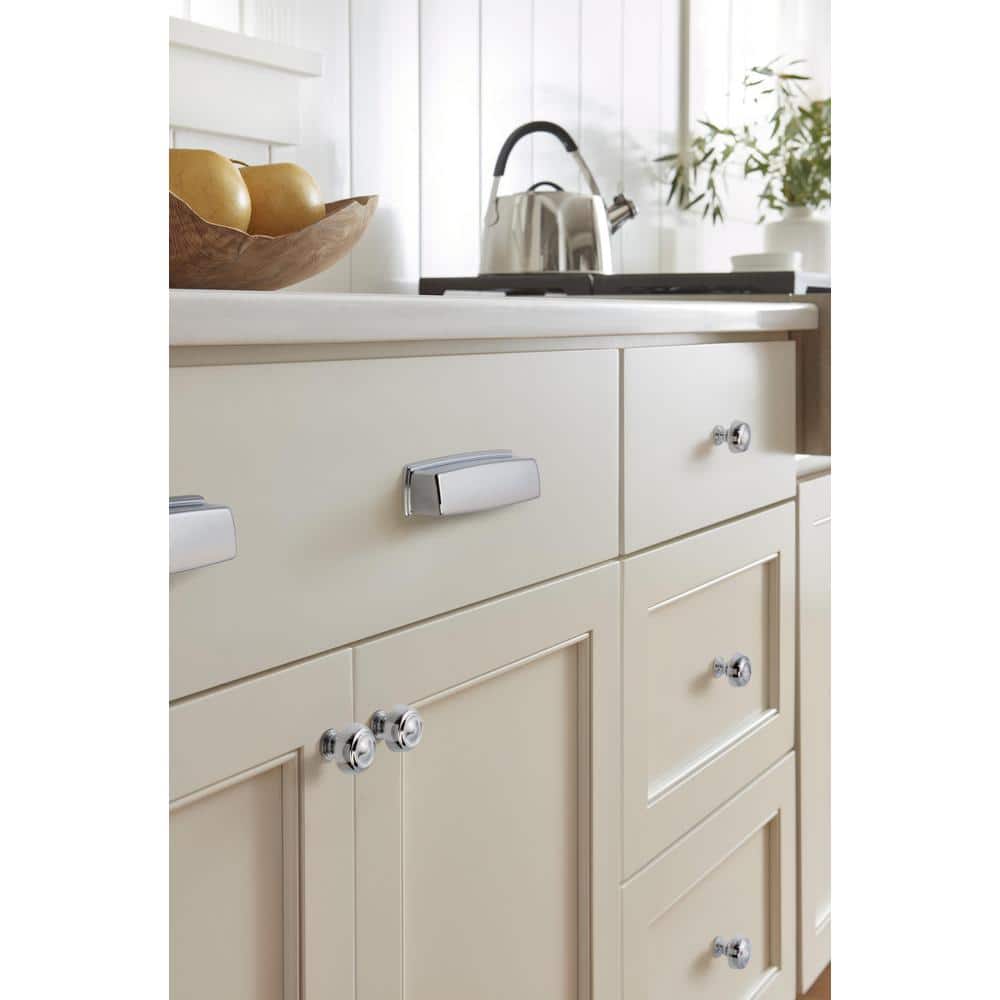Polished Chrome 3-3/4" Cabinet Cup Pull with Mounting Hardware