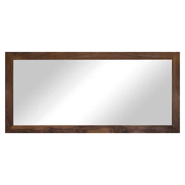 3 in. Walnut Frame (70 in. W x 33 in. H) Walnut Hardwood Rectangle Wall Mirror