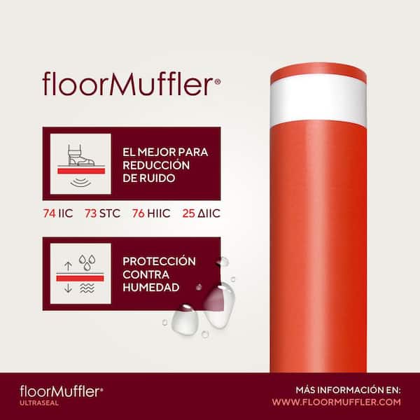 FloorMuffler - 300 sq. ft. 4 ft. x 75 ft. x 0.08 in. Premium Underlayment for Laminate, Hardwood and Engineered Floors