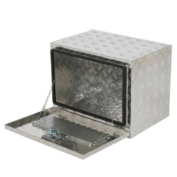 Nurniacl 24x17x18 Aluminum Underbody Tool Box – Weather-Resistant Storage For RV, Truck, Trailer, Silver, ESCP