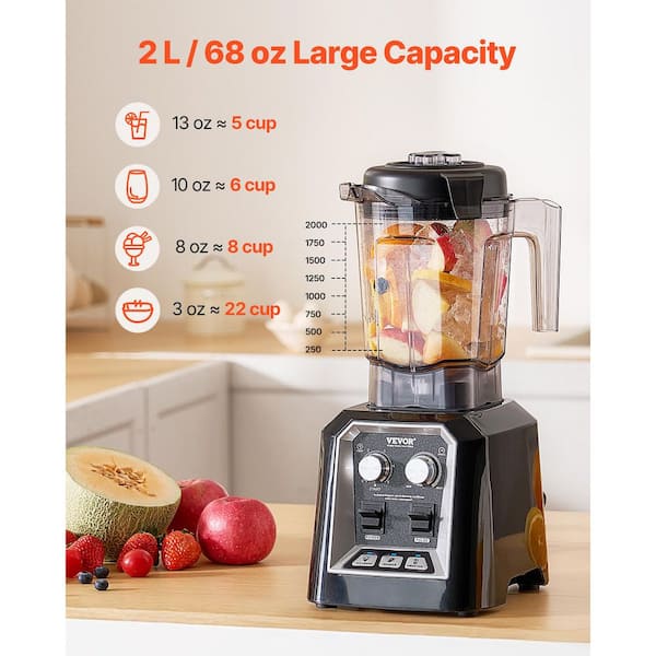 VEVOR Blender for Smoothies, 68 with 50-speeds 1400 W