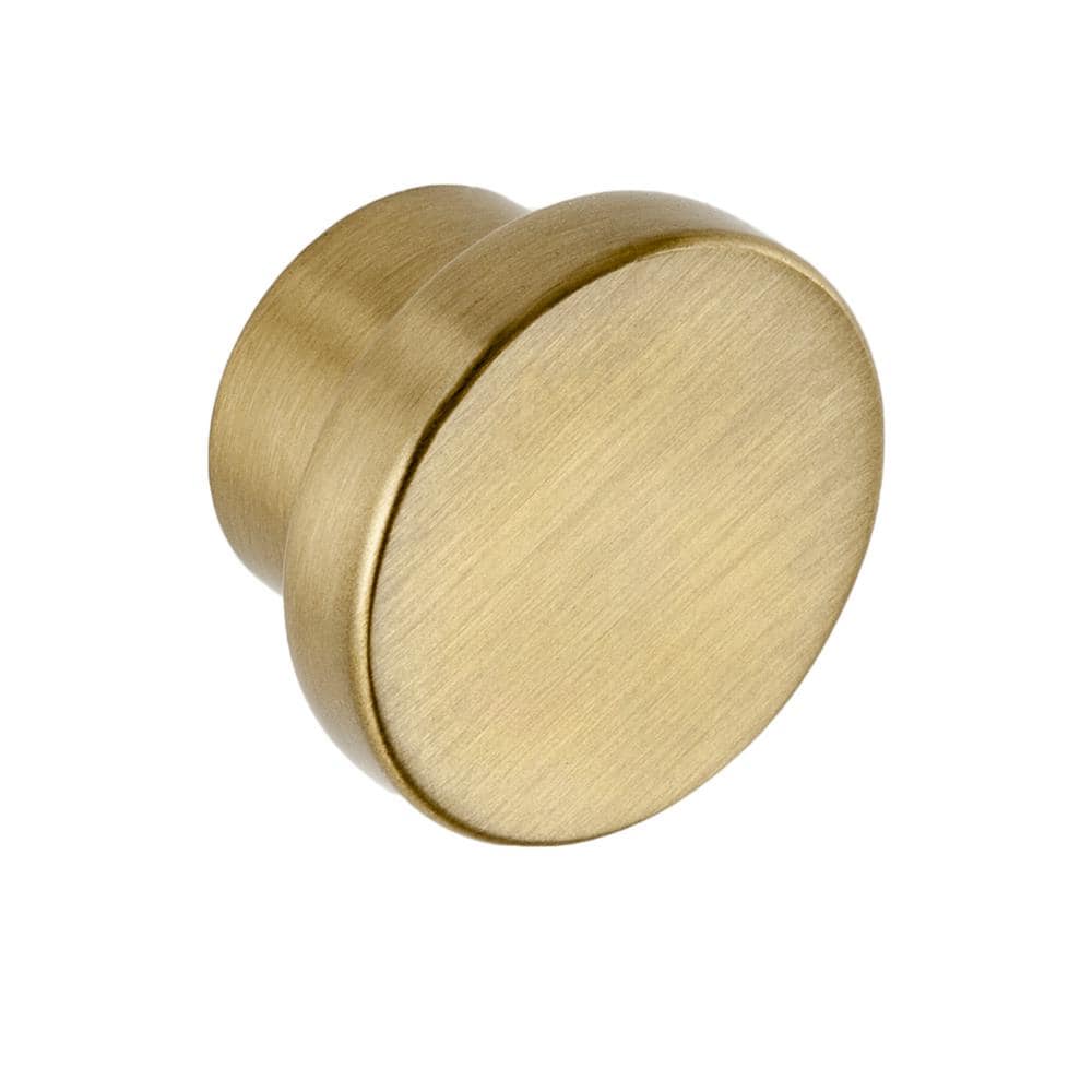 10-Pack Ethan 1-1/4 in. (32 mm) Modern Satin Brass Round Cabinet Knob