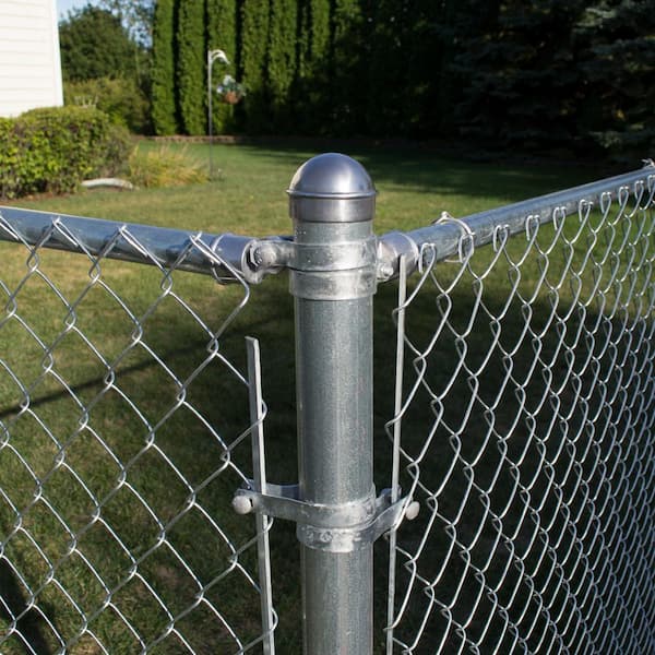 2-3/8 in. Galvanized Chain Link Fence Aluminum End/Gate Post Set for 5 ft. & 6 ft.