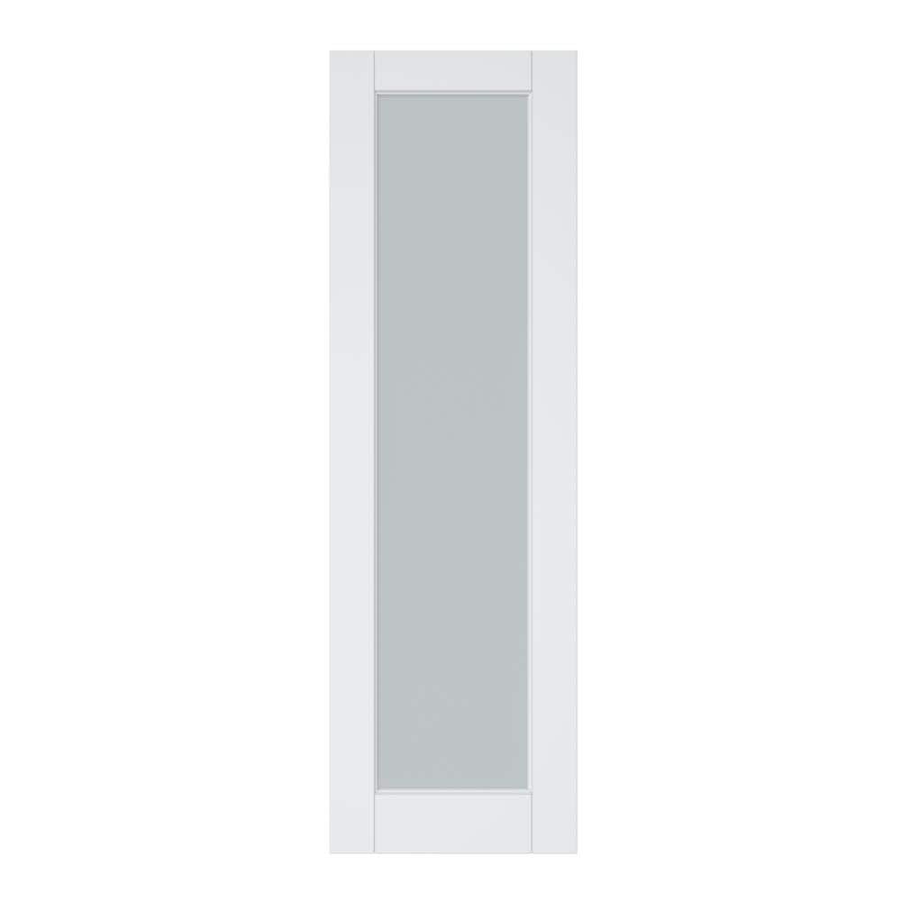 24 in. x 80 in. White Primed 1 Tempered Frosted Glass Lite Pocket Door Slab, Standard Door, without Pocket Door Frame price history on PriceWatchPro