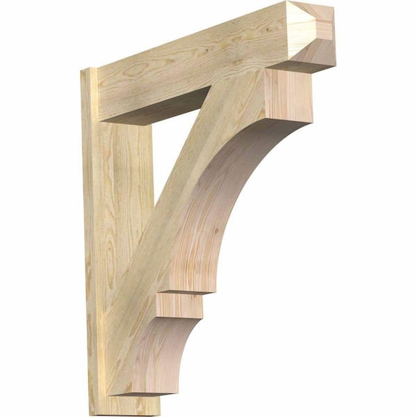 Ekena Millwork 8 in. x 38 in. x 38 in. Douglas Fir Balboa Craftsman Rough Sawn Outlooker
