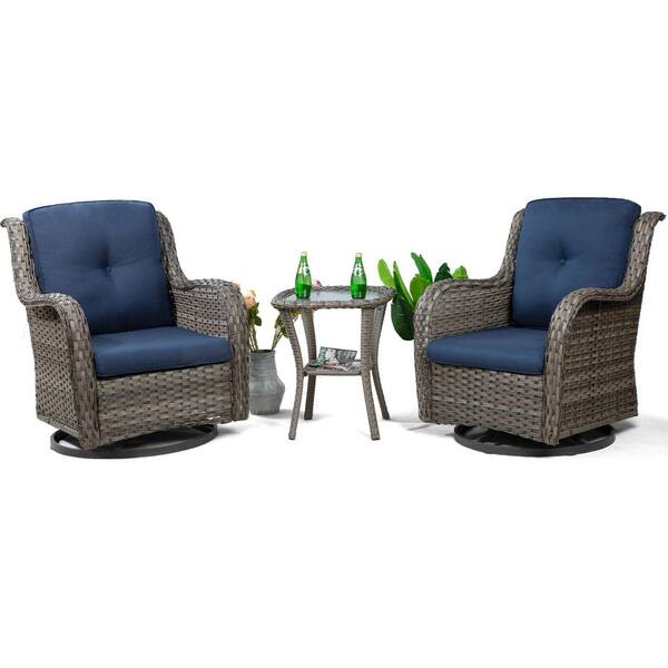 outdoor swivel rocking chair set