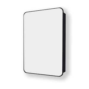 23 in. W x 30 in. H Rectangular Framed Recessed/Surface Mount Medicine Cabinet with Mirror in Matte Black