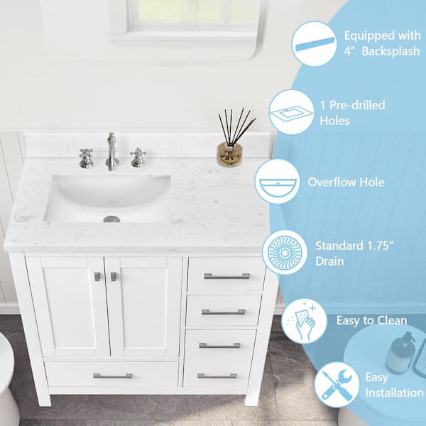 LANDOLT Whitehaven 36 in. W x 22 in. D Engineered Stone