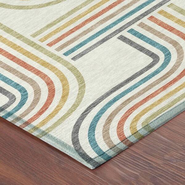 Chantille Machine Washable Indoor/Outdoor Abstract ACN2535 Ivory 10 ft. x 14 ft. Area Rug