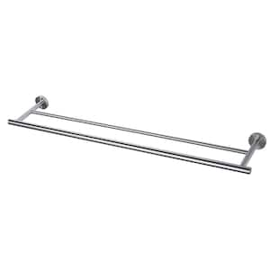 32 in. Stainless Steel Double Towel Bars for Bathroom, Wall Mount Towel Holder in Brushed Nickel