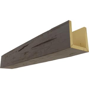 4 in. x 8 in. x 8 ft. 3-Sided (U-Beam) Hand Hewn Natural Honey Dew Faux Wood Ceiling Beam