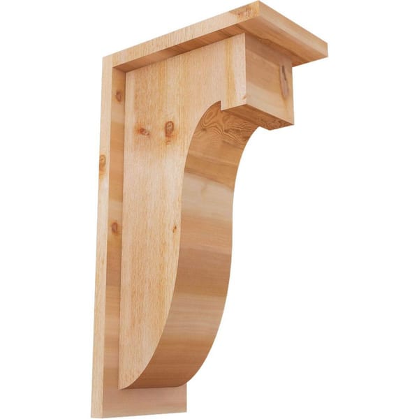 Ekena Millwork 6 in. x 10 in. x 18 in. Western Red Cedar Del Monte Rough Sawn Corbel with Backplate
