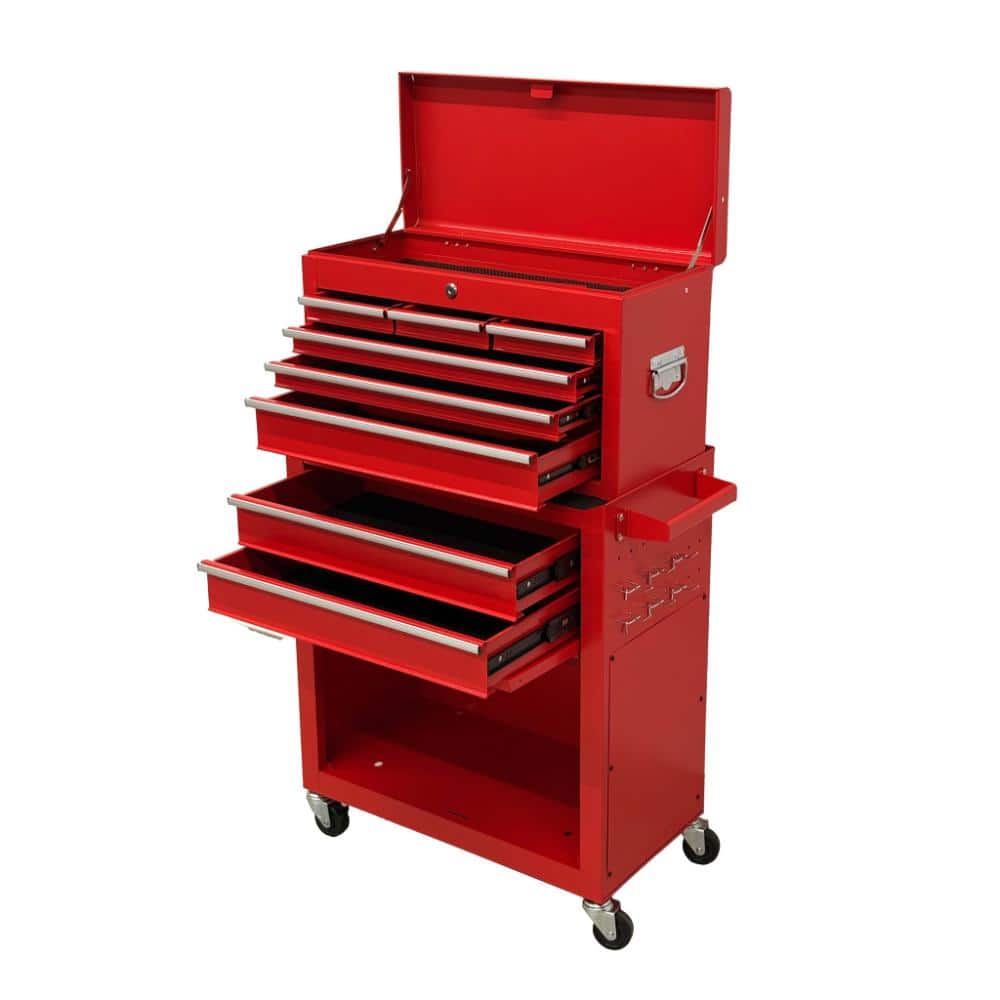 Red Steel 8‑Drawer High‑Capacity Rolling Tool Chest with Drawer Liners, Lockable Wheels & Side Hooks price history on PriceWatchPro