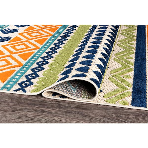 Ronda Contemporary Bohemian Multi 5 ft. x 7 ft. Indoor/Outdoor Area Rug