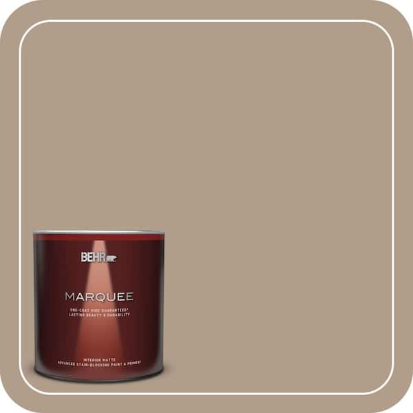 BEHR MARQUEE 1 qt. #BNC-14 Over the Taupe Matte Interior Paint & Primer