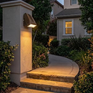 Thin Cutoff 50-Watts Integrated LED Bronze Dusk to Dawn Selectable CCT Wall Pack Light 3000-5000K for Outdoor